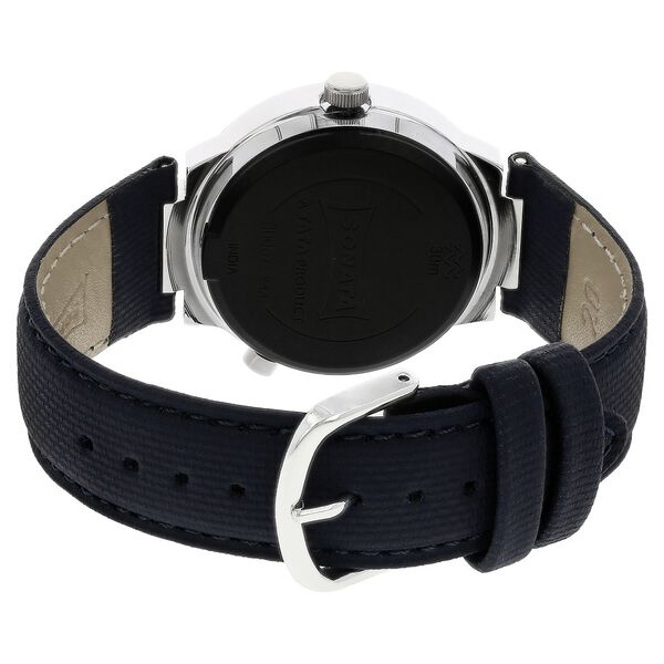 Sonata Act Safety Watch White Dial Women Watch With Leather Strap - image number 3