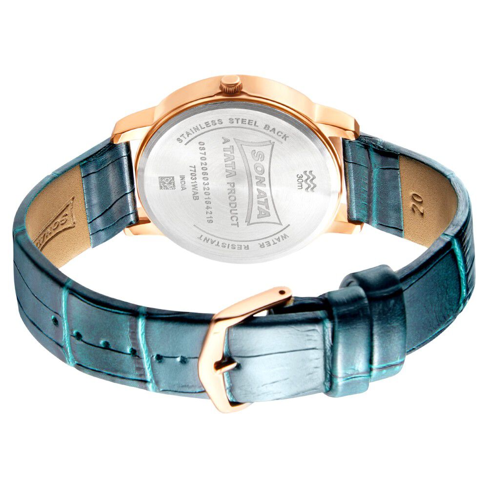 Sonata Quartz Analog Silver Dial Leather Strap Watch for Men