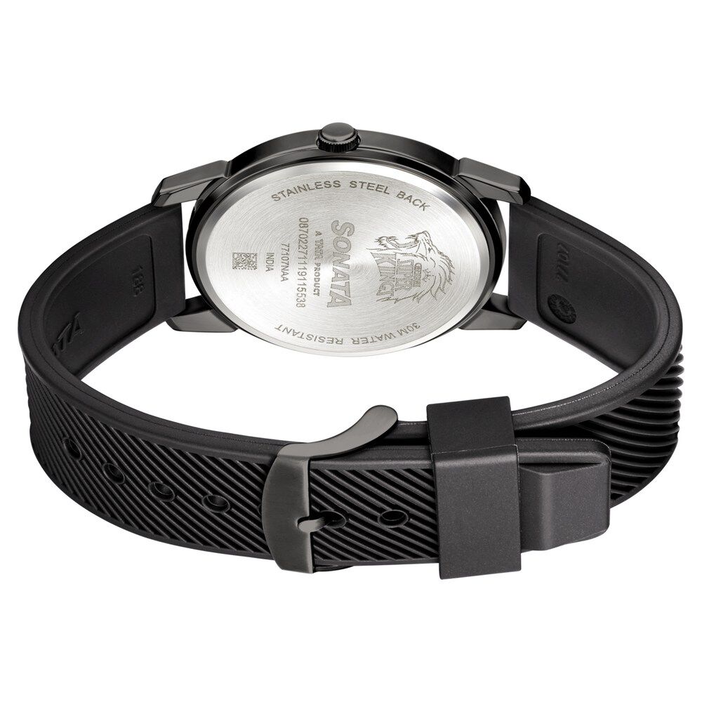 Buy Online Sonata CSK Quartz Analog Yellow Dial TPU Strap Watch for Men 77107np01 Sonata