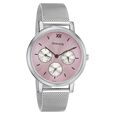 Sonata Multifunctions Pink Dial Women Watch With Metal Strap - image number 1