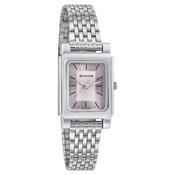Sonata Essentials Pink Dial Women Watch With Stainless Steel Strap - image number 0