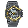 SF Quartz Analog Digital Black Dial PU Strap Watch for Men