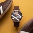 Poze By Sonata Quartz Analog Green Dial Green Leather Strap Watch For Men