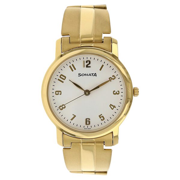 Sonata Quartz Analog White Dial Stainless Steel Strap Watch for Men - image number 0