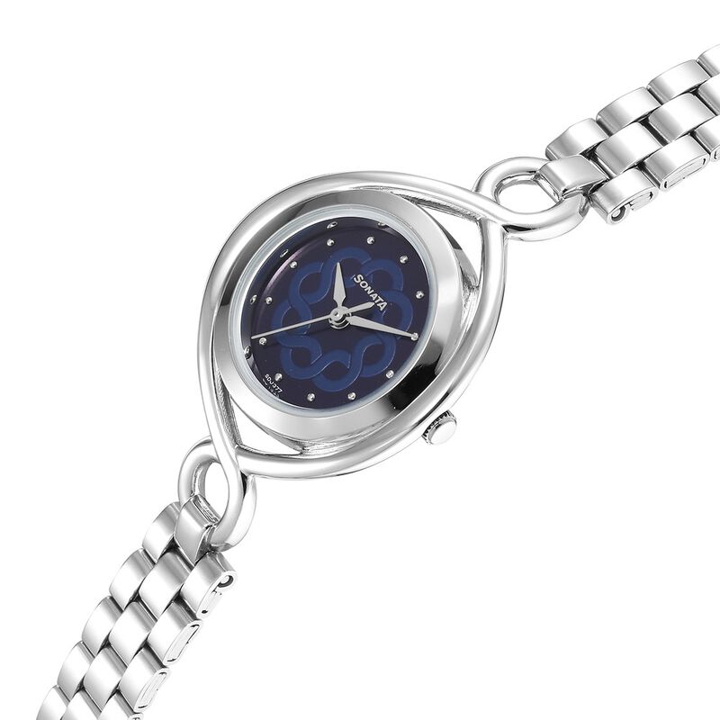 Sonata Alloys Blue Dial Women Watch With Stainless Steel Strap - image number 2