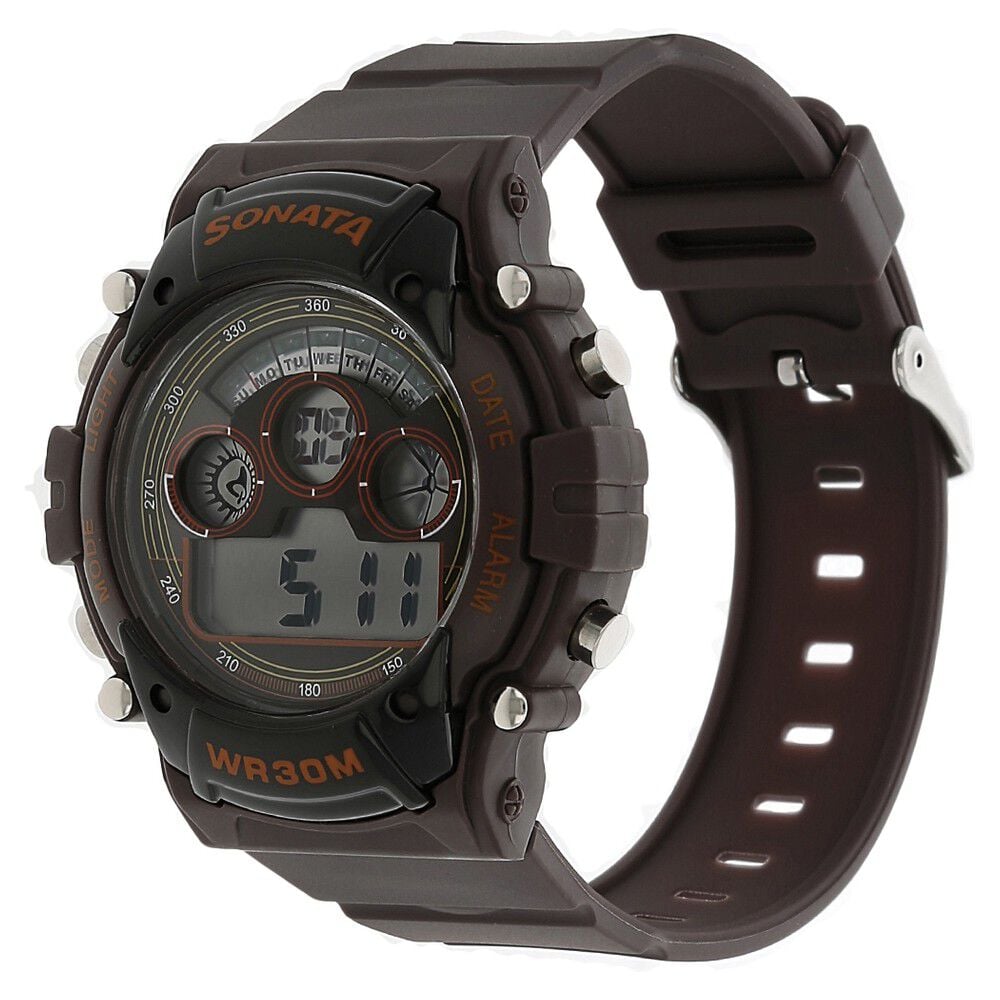 SF Digital Dial Brown Plastic Strap Watch for Men