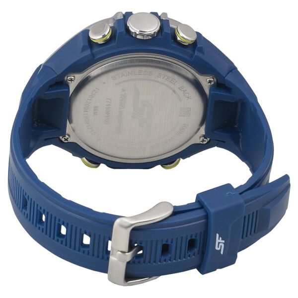 SF Chrome Quartz Analog Digital Dial PU Strap Watch for Men - image number 3