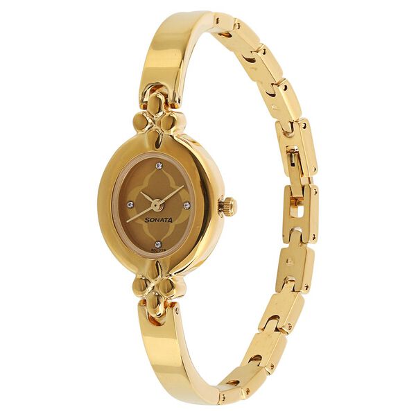Sonata Quartz Analog Champagne Dial Metal Strap Watch for Women - image number 1