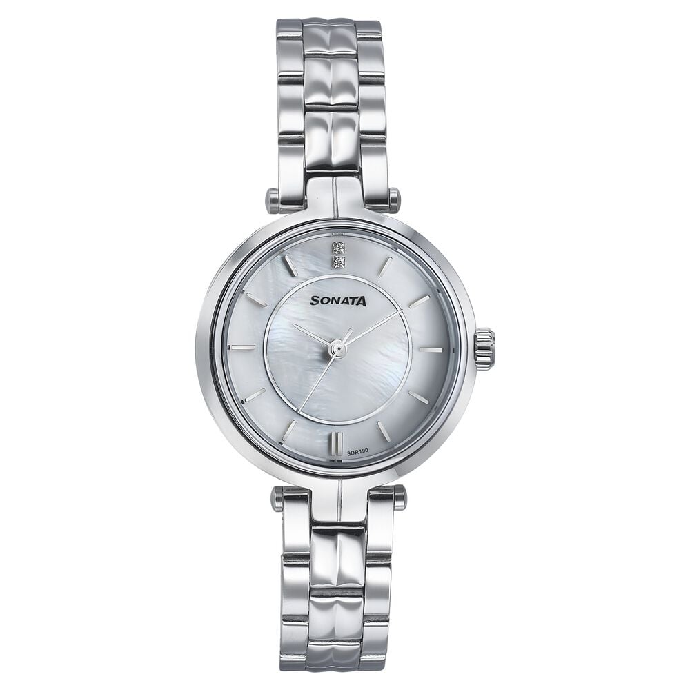 Sonata Wedding Quartz Analog Off White Dial Stainless Steel Strap Watch For Women-picture-23