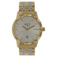 Sonata Quartz Analog with Day and Date Black Dial Stainless Steel Strap Watch for Men