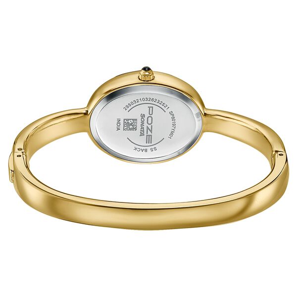Poze Poze Quartz Analog Golden Dial Golden Metal Strap Watch For Women - image number 6