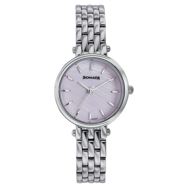 Sonata Wedding Edit Quartz Analog Pink Dial Stainless Steel Strap Watch For Women - image number 1