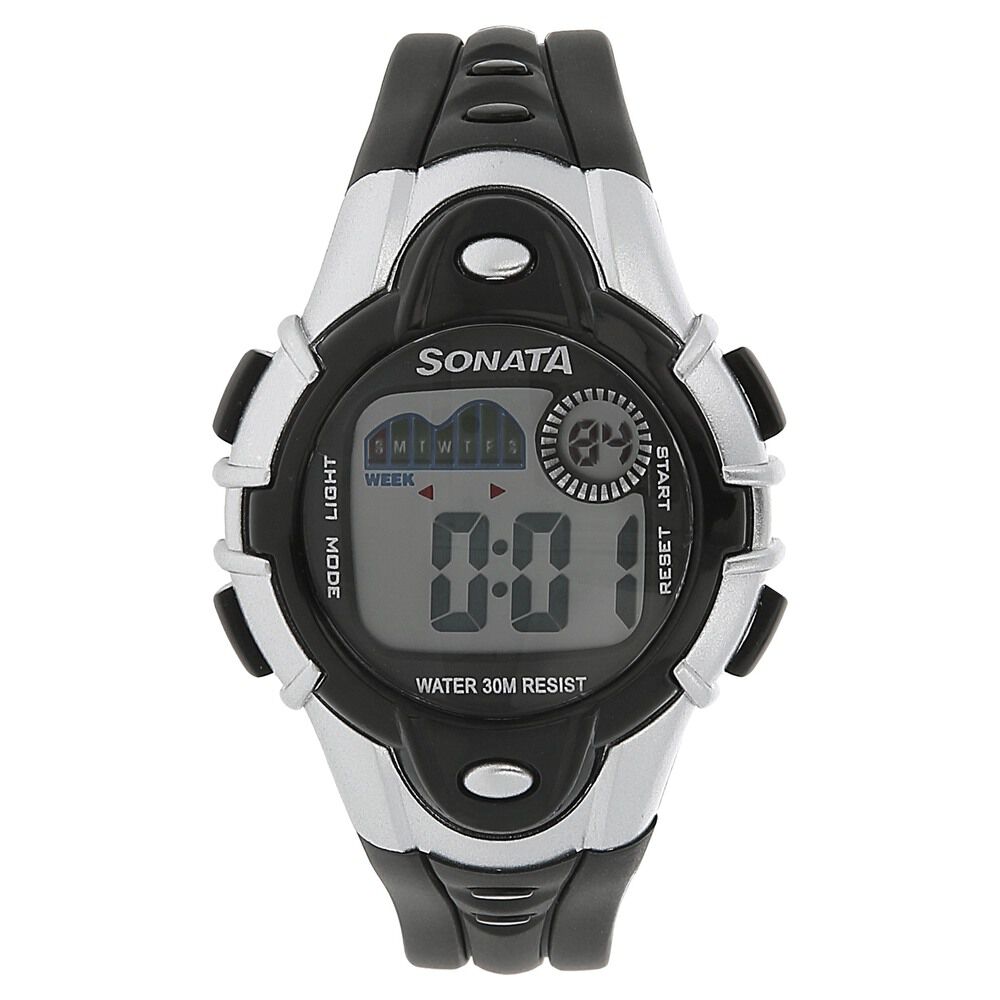 SF Digital Grey Dial Plastic Strap Unisex Watch