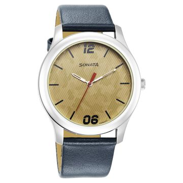 Sonata Quartz Analog Multicoloured Dial Leather Strap Watch for Men