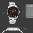 Poze By Sonata Quartz Analog Burgundy Dial Silver Stainless Steel Strap Watch For Men - image number 3