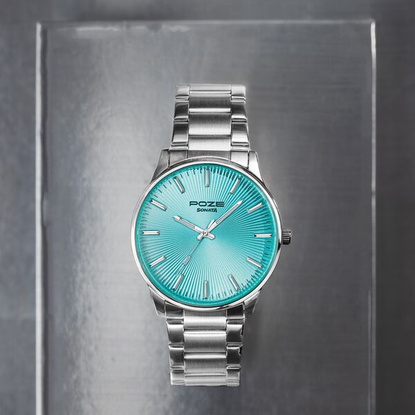Sonata Poze Quartz Analog Blue Dial Metal Strap Watch For Men - image number 0