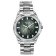 Poze By Sonata Quartz Analog Green Dial Silver Metal Strap Watch For Men - image number 1