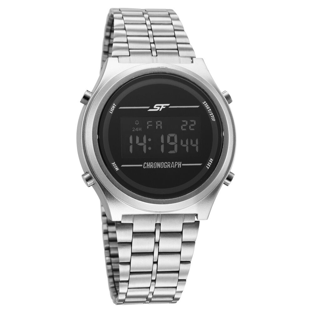 sonata SF CirQle Digital Dial Silver Stainless Steel Strap Watch For Men-picture-31