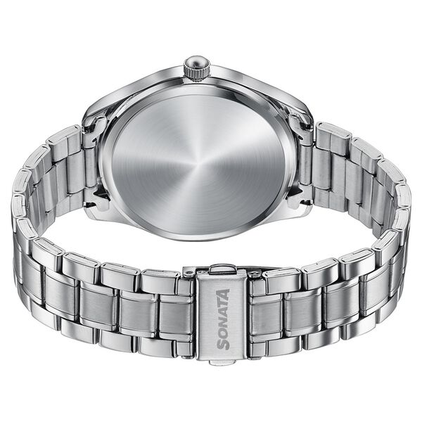 Sonata Jashn Quartz Analog Beige Dial Silver Metal Strap Watch For Men - image number 5