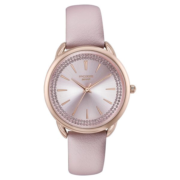 Sonata Poze Quartz Analog Pink Dial Leather Strap Watch For Women - image number 0