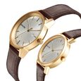 Sonata Quartz Analog with Date White Dial Leather Strap Watch for Couple - image number 2