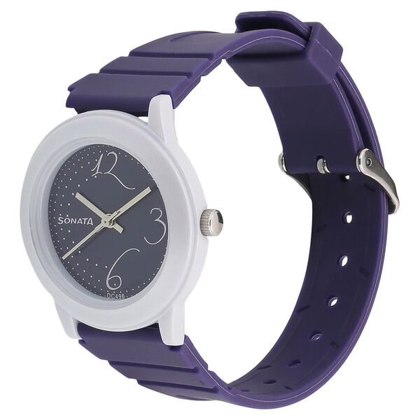 SF Quartz Analog Purple Dial Plastic Strap Watch for Women - image number 1