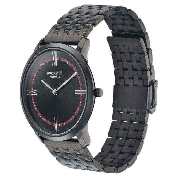 Sonata Poze Quartz Analog Black dial Metal Strap Watch for Men - image number 2
