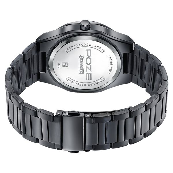 Sonata Poze Quartz Analog Black Dial Black Colour Stainless Steel Strap Watch For Men - image number 6