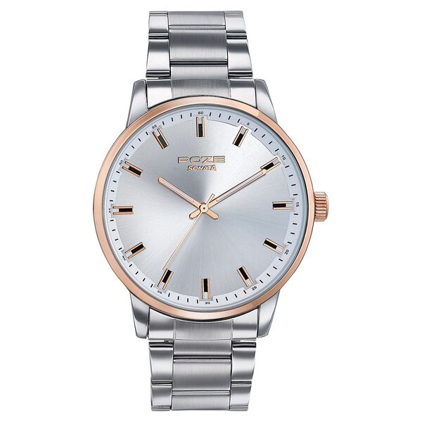 Sonata Poze Quartz Analog Silver Dial Stainless Steel Strap Watch For Men - image number 1