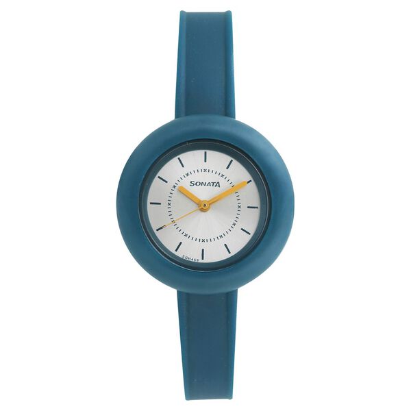 Sonata Tic Tac Toe Silver Dial Women Watch With Plastic Strap - image number 0