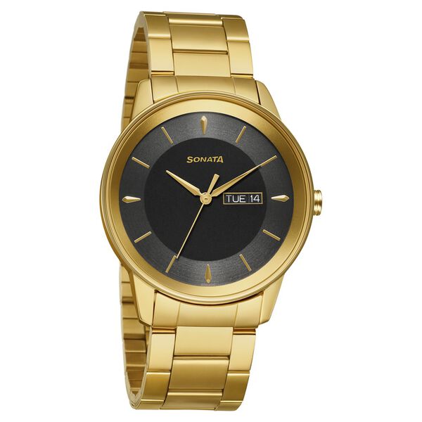 Sonata Quartz Analog with Day and Date Grey Dial Stainless Steel Strap Watch for Men - image number 0