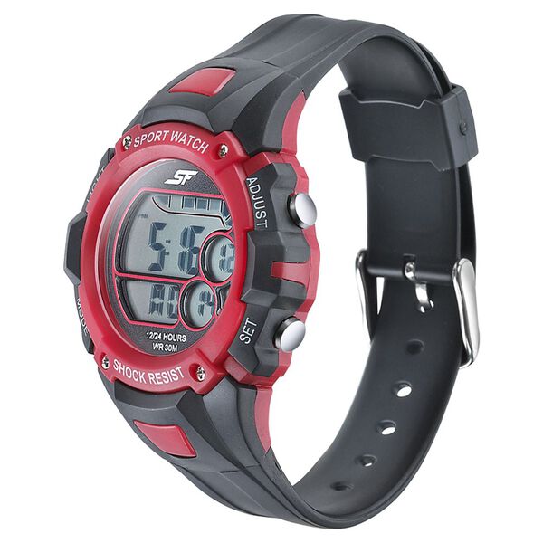 SF Digital Dial Black PU Strap Watch for Men - image number 1
