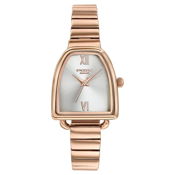 Poze By Sonata Quartz Analog Silver Dial Rose Gold Metal Strap Watch For Women - image number 1