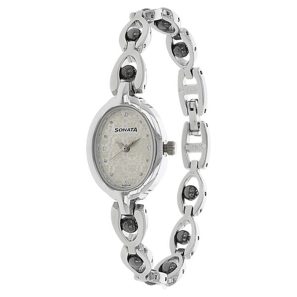 Sonata Quartz Analog White Dial Metal Strap Watch for Women - image number 1