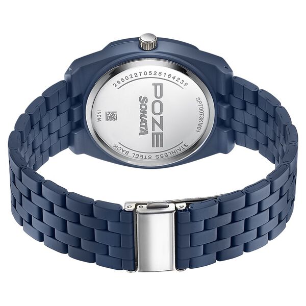 Sonata Poze Quartz Analog Blue Dial Blue Metal Strap Watch For Men - image number 6