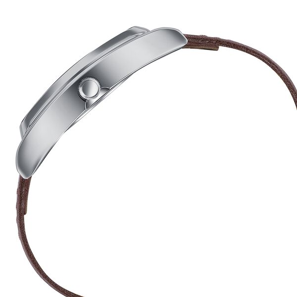 Sonata Ascent Silver Tonneau Watch with Leather Strap - image number 4