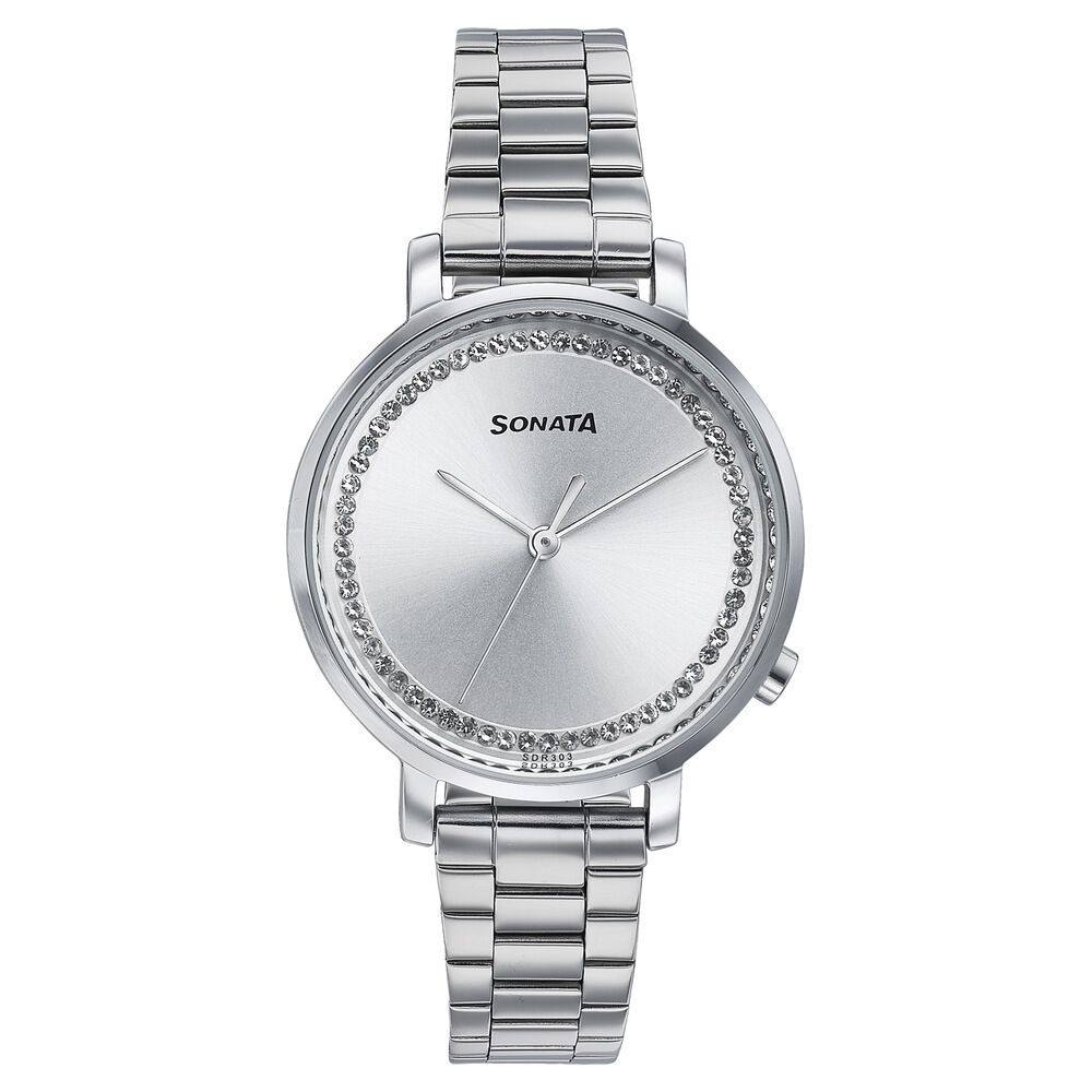 Sonata Elegent Essentials Quartz Analog Silver Dial Stainless Steel Strap Watch For Women-picture-32