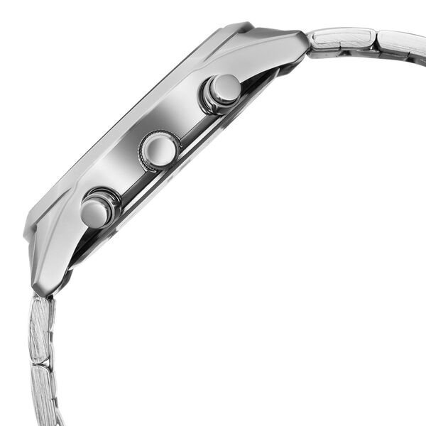 Sonata Summit Quartz Multifunction Black Dial Silver Metal Strap Watch For Men - image number 5