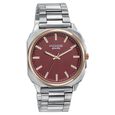 Sonata Poze Quartz Analog Red Dial Silver Metal Strap Watch For Men - image number 2