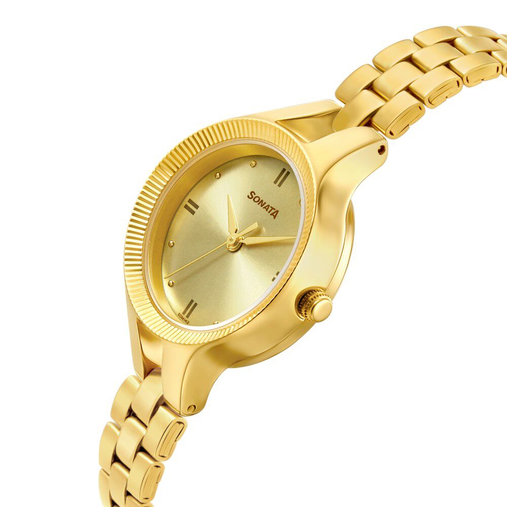 Sonata gold top watch for ladies