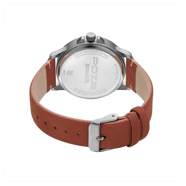 Poze by Sonata Quartz Analog Green Dial PU Leather Strap Watch for Men - image number 4