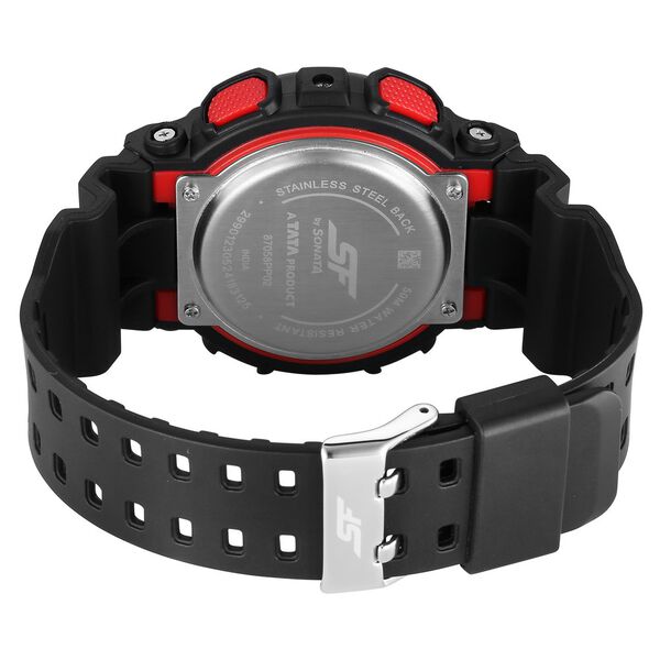 SF Vigour Quartz Digital Analog Digital Black Dial With Black Color Plastic Strap Watch For Unisex - image number 3