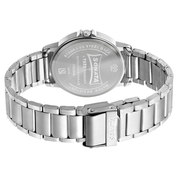 Sonata Quartz Analog Grey Dial Stainless Steel Strap Watch for Men - image number 3