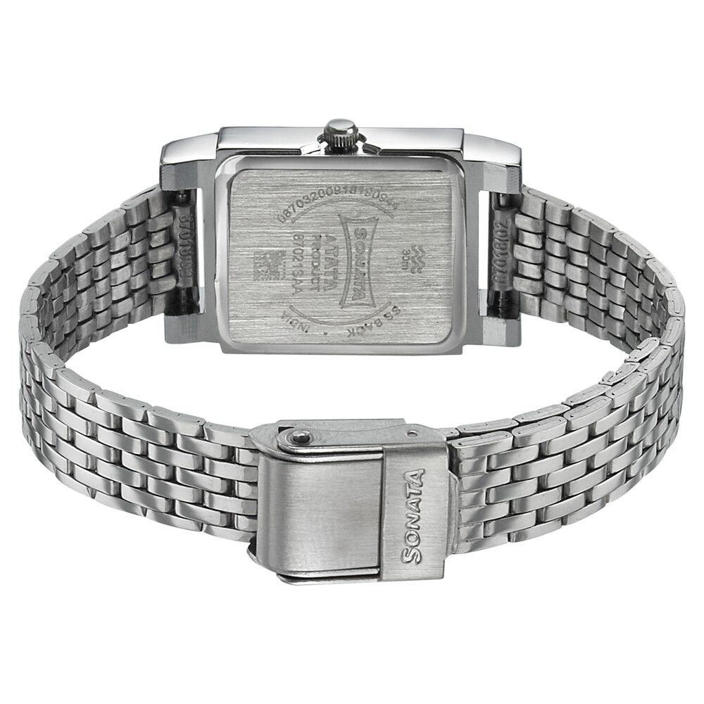 Sonata Essentials Pink Dial Women Watch With Stainless Steel Strap