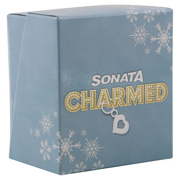 Sonata Charmed Champagne Dial Women Watch With Leather Strap - image number 4