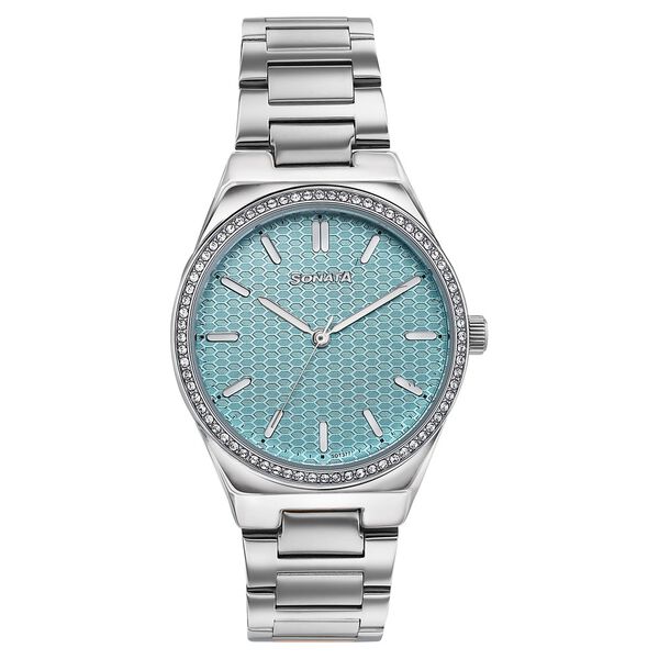 Sonata Jashn Quartz Analog Blue Dial Silver Metal Strap Watch For Women - image number 0