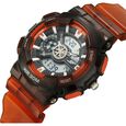 Sonata SF Spectra Quartz Digital Black Dial Translucent Orange PU Strap Watch For Men - image number 2