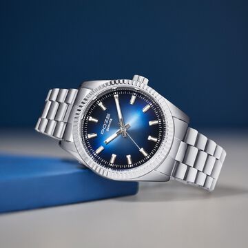 Sonata Poze Quartz Analog Blue Dial Silver Color Metal Strap Watch For Men