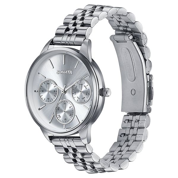 Sonata Wedding Edit Quartz Multifunction Silver Dial Stainless Steel Strap Watch For Women - image number 3