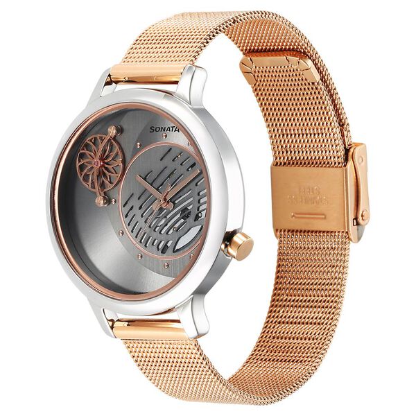 Sonata Unveil Quartz Analog Grey Dial Stainless Steel Strap Watch for Women - image number 1